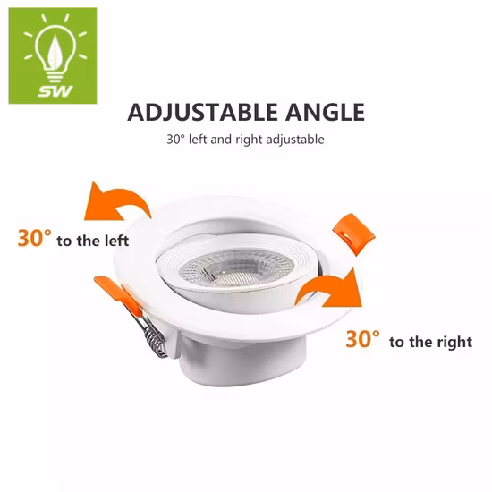 CE RoHS a approuvé 5W/7W/10W/15W/20W/30W Downlight à LED COB encastré au plafond