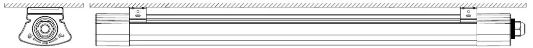 2021 New IP65 SMD2835 PC Extrusion LED Linear Light Tri-Proof Batten 2FT 18W with CE Certificate