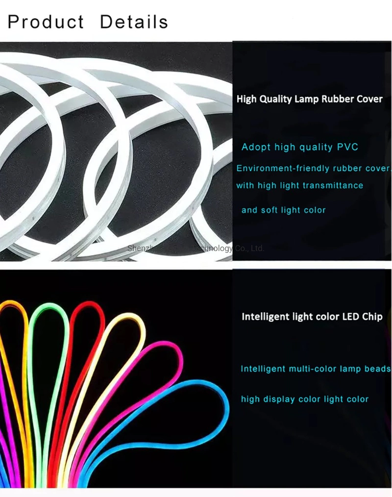 Custom IP65 Waterproof Silicone Flex Neon LED Rope Lights Color Warm White LED Neon Light Strip for LED Decoration