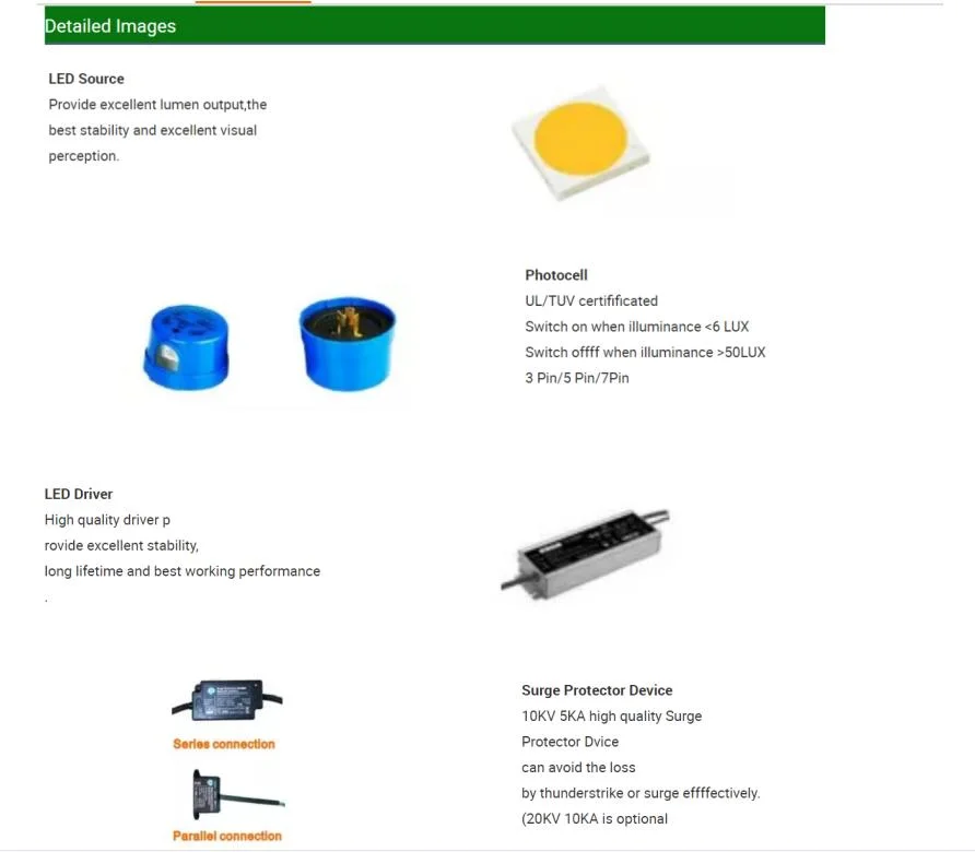 OEM Outdoor All in One Aluminum 30W-250W LED Street Light Fixture Dimmable Luminaire LiFePO4 Battery 10 Years Warranty Garden Light for Parking Lot Lighting