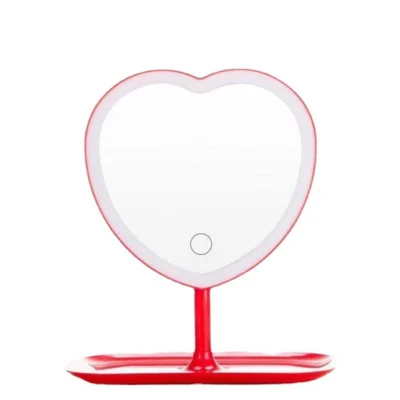 Beautichen Pratique Touch LED Lights Makeup with Store Content Box Heart Cosmetic Box Mirror